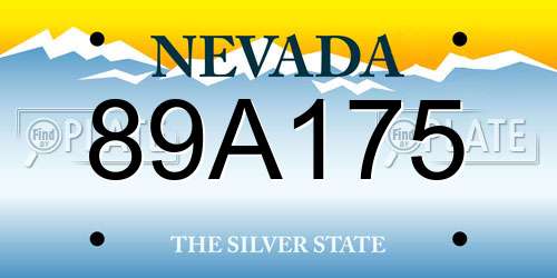 89A175 Nevada License Plate