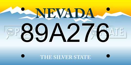89A276 Nevada License Plate