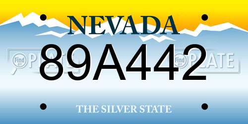 89A442 Nevada License Plate