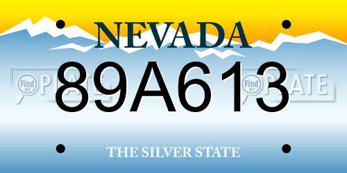 89A613 Nevada License Plate