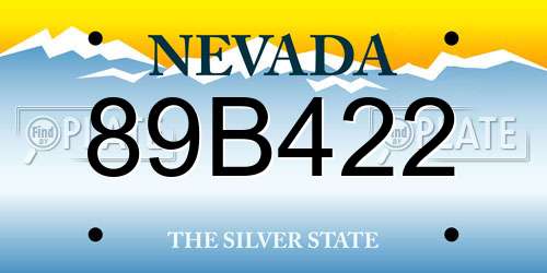 89B422 Nevada License Plate