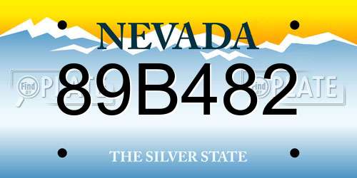 89B482 Nevada License Plate