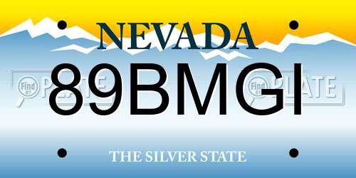 89BMGI Nevada License Plate