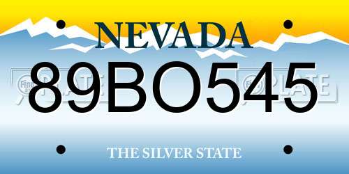 89BO545 Nevada License Plate