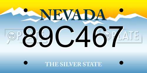 89C467 Nevada License Plate