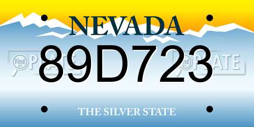 89D723 Nevada License Plate