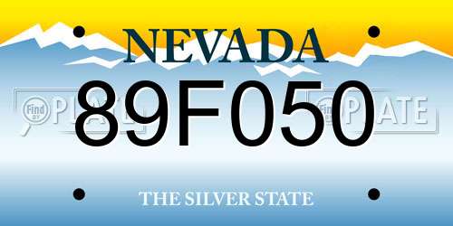 89F050 Nevada License Plate