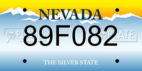 89F082 Nevada License Plate