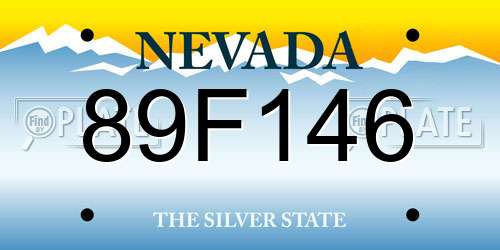 89F146 Nevada License Plate