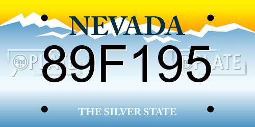 89F195 Nevada License Plate