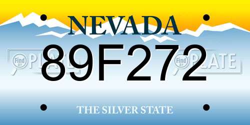 89F272 Nevada License Plate