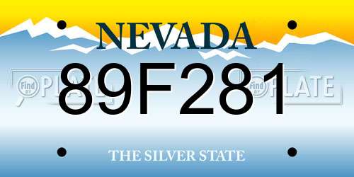 89F281 Nevada License Plate