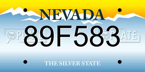 89F583 Nevada License Plate