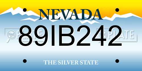 89IB242 Nevada License Plate