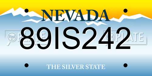89IS242 Nevada License Plate