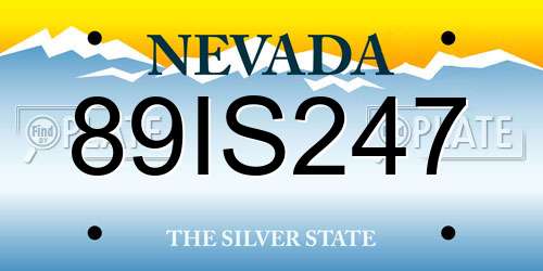 89IS247 Nevada License Plate