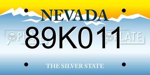 89K011 Nevada License Plate
