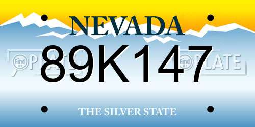 89K147 Nevada License Plate