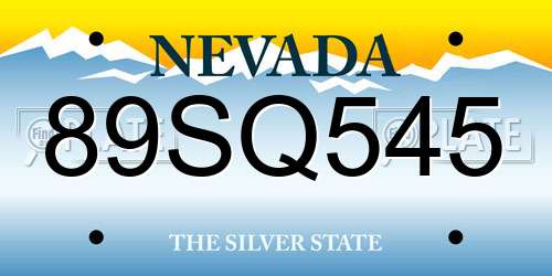89SQ545 Nevada License Plate
