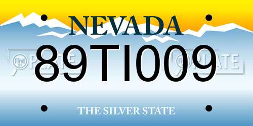 89TI009 Nevada License Plate
