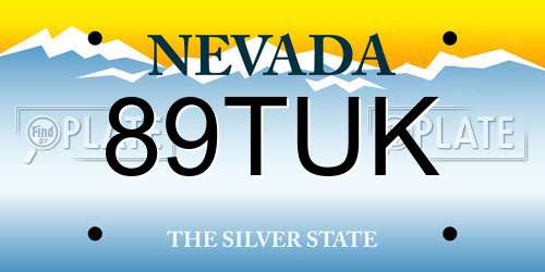 89TUK Nevada License Plate