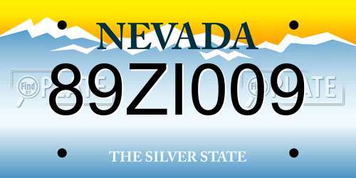 89ZI009 Nevada License Plate