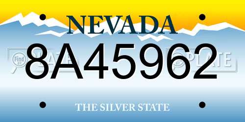 8A45962 Nevada License Plate
