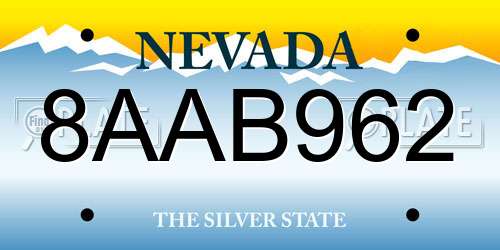 8AAB962 Nevada License Plate