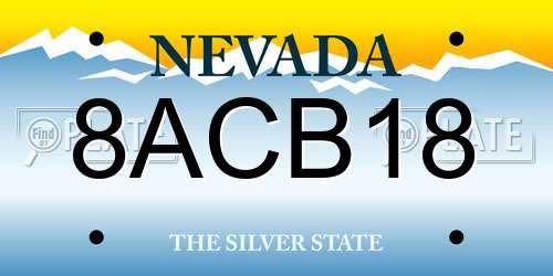 8ACB18 Nevada License Plate