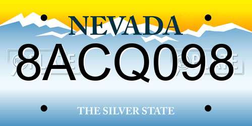 8ACQ098 Nevada License Plate