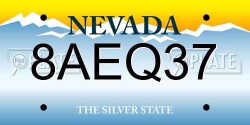 8AEQ37 Nevada License Plate