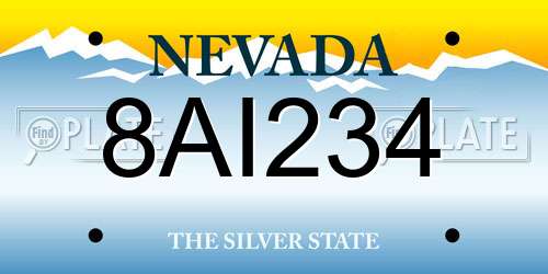 8AI234 Nevada License Plate