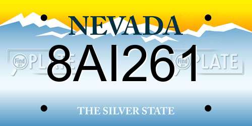 8AI261 Nevada License Plate