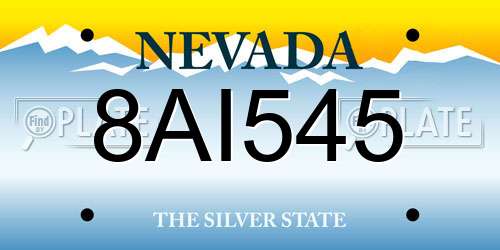 8AI545 Nevada License Plate