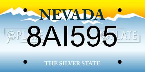 8AI595 Nevada License Plate