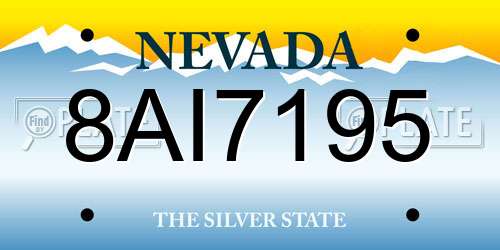8AI7195 Nevada License Plate