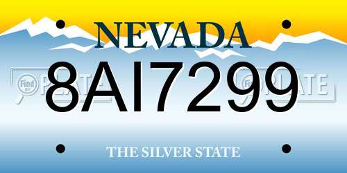 8AI7299 Nevada License Plate