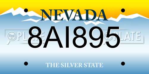 8AI895 Nevada License Plate
