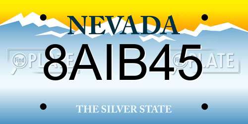 8AIB45 Nevada License Plate