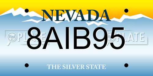 8AIB95 Nevada License Plate