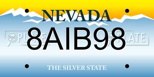 8AIB98 Nevada License Plate