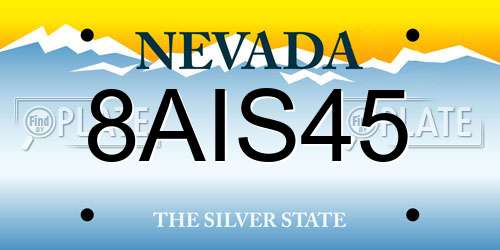 8AIS45 Nevada License Plate