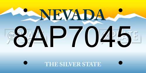 8AP7045 Nevada License Plate