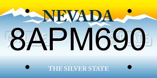 8APM690 Nevada License Plate