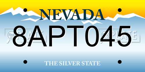 8APT045 Nevada License Plate