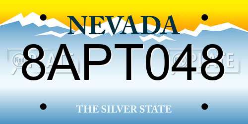 8APT048 Nevada License Plate