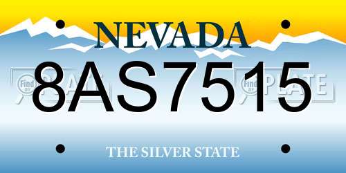 8AS7515 Nevada License Plate
