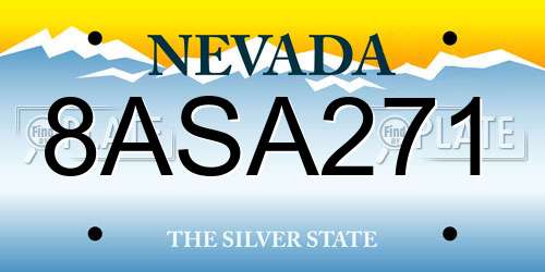 8ASA271 Nevada License Plate