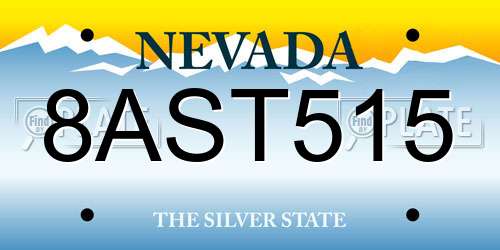 8AST515 Nevada License Plate