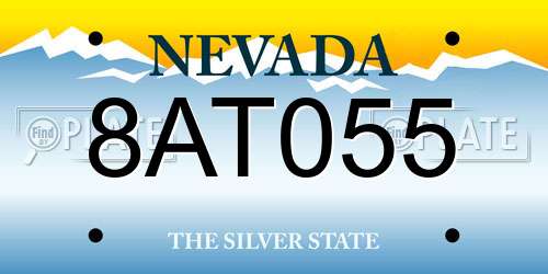 8AT055 Nevada License Plate